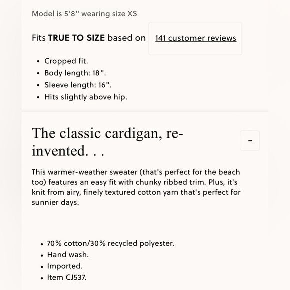 NWT J CREW Marina crewneck cardigan in textured cotton blend in Warm Sesame - Picture 6 of 7